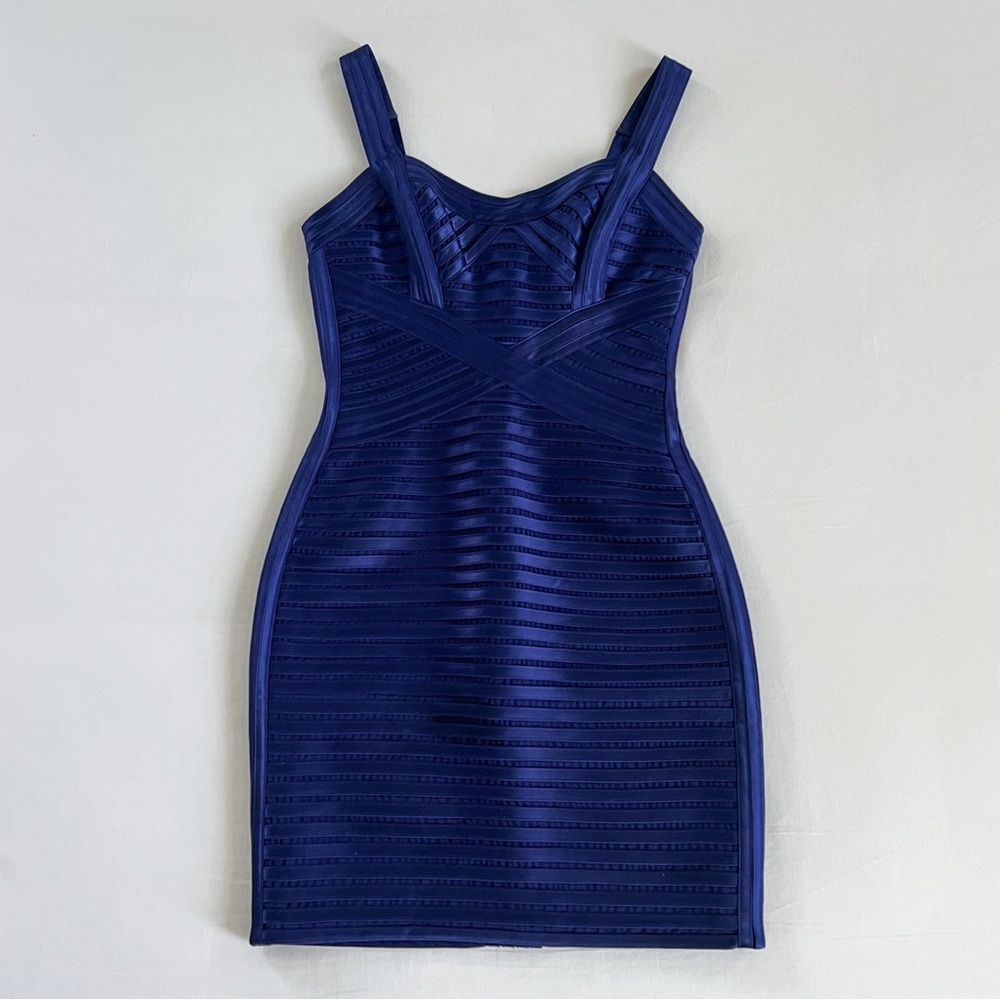 BCBGMaxAzria Rivas Bandage Bodycon Mini Dress | Blue Depth | Size 2 | NWOT